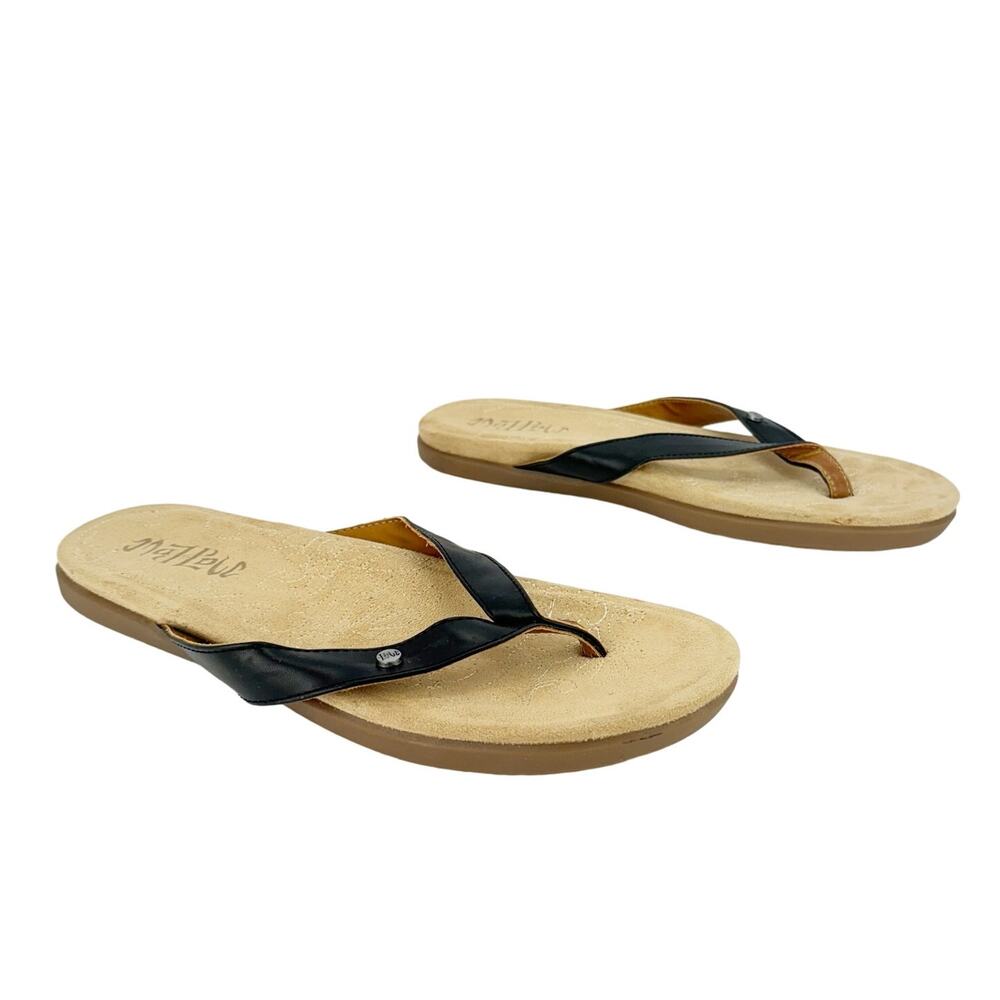 Nwot Mad Love Black Faux‎ Suede Embroidered Insole Thong Flip Flop Sandals Sz 10